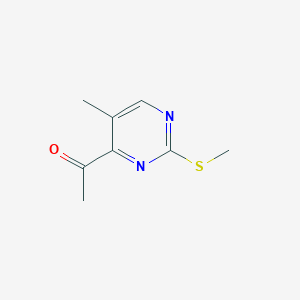 molecular formula C8H10N2OS B11774790 1-(5-Methyl-2-(methylthio)pyrimidin-4-yl)ethanone 