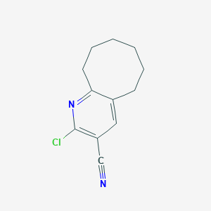molecular formula C12H13ClN2 B11774846 2-Chloro-5,6,7,8,9,10-hexahydrocycloocta[b]pyridine-3-carbonitrile 