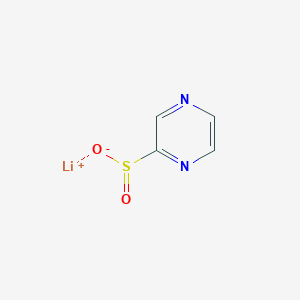 molecular formula C4H3LiN2O2S B11774857 Lithium pyrazine-2-sulfinate 
