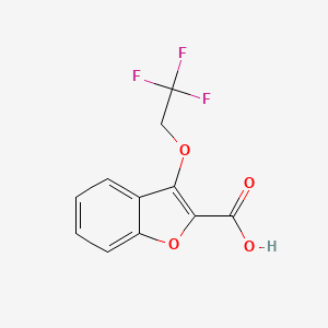 molecular formula C11H7F3O4 B11774875 3-(2,2,2-Trifluoroethoxy)benzofuran-2-carboxylic acid 