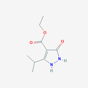 molecular formula C9H14N2O3 B11774888 Ethyl 5-hydroxy-3-isopropyl-1H-pyrazole-4-carboxylate 
