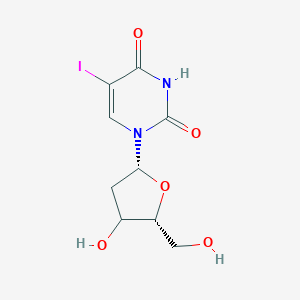 molecular formula C₉H₁₁IN₂O₅ B117749 1-[(2R,5R)-4-hydroxy-5-(hydroxymethyl)-2-oxolanyl]-5-iodopyrimidine-2,4-dione CAS No. 93780-25-7