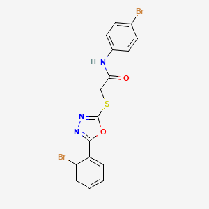 molecular formula C16H11Br2N3O2S B11774911 N-(4-Bromophenyl)-2-((5-(2-bromophenyl)-1,3,4-oxadiazol-2-yl)thio)acetamide 