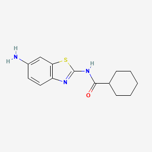 molecular formula C14H17N3OS B11774920 N-(6-Aminobenzo[d]thiazol-2-yl)cyclohexanecarboxamide CAS No. 313504-94-8