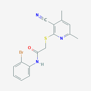molecular formula C16H14BrN3OS B11774924 N-(2-Bromophenyl)-2-((3-cyano-4,6-dimethylpyridin-2-yl)thio)acetamide 