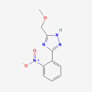 molecular formula C10H10N4O3 B11774937 3-(Methoxymethyl)-5-(2-nitrophenyl)-1H-1,2,4-triazole 