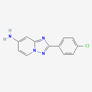 molecular formula C12H9ClN4 B11774975 2-(4-Chlorophenyl)-[1,2,4]triazolo[1,5-a]pyridin-7-amine 