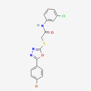 molecular formula C16H11BrClN3O2S B11774977 2-((5-(4-Bromophenyl)-1,3,4-oxadiazol-2-yl)thio)-N-(3-chlorophenyl)acetamide 
