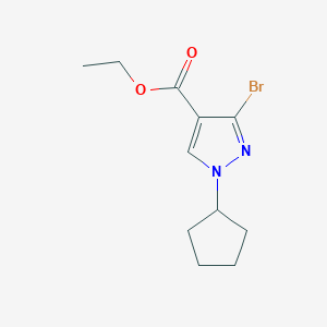molecular formula C11H15BrN2O2 B11774989 Ethyl 3-bromo-1-cyclopentyl-1H-pyrazole-4-carboxylate 