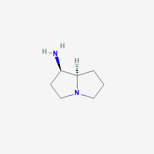 molecular formula C7H14N2 B117750 (1R,7AR)-hexahydro-1H-pyrrolizin-1-amine CAS No. 141197-03-7