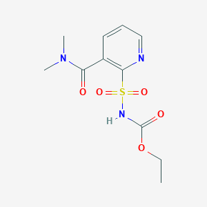 molecular formula C11H15N3O5S B117751 [[3-[(二甲氨基)羰基]-2-吡啶基]磺酰基]氨基甲酸乙酯 CAS No. 144098-17-9