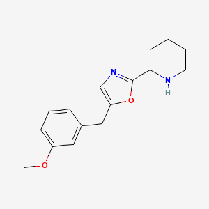 molecular formula C16H20N2O2 B11775138 5-(3-Methoxybenzyl)-2-(piperidin-2-yl)oxazole 