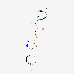 molecular formula C17H14BrN3O2S B11775167 2-((5-(4-Bromophenyl)-1,3,4-oxadiazol-2-yl)thio)-N-(p-tolyl)acetamide 