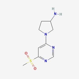 molecular formula C9H14N4O2S B11775198 1-(6-(Methylsulfonyl)pyrimidin-4-yl)pyrrolidin-3-amine 