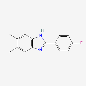 molecular formula C15H13FN2 B11775207 2-(4-Fluorophenyl)-5,6-dimethyl-1H-benzo[d]imidazole CAS No. 20100-23-6