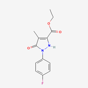molecular formula C13H13FN2O3 B11775223 Ethyl 1-(4-fluorophenyl)-5-hydroxy-4-methyl-1H-pyrazole-3-carboxylate 