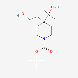molecular formula C15H29NO4 B11775264 tert-Butyl 4-(2-hydroxyethyl)-4-(2-hydroxypropan-2-yl)piperidine-1-carboxylate CAS No. 374794-97-5