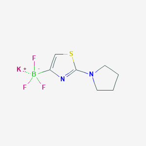 molecular formula C7H9BF3KN2S B11775397 Potassium trifluoro(2-(pyrrolidin-1-yl)thiazol-4-yl)borate 