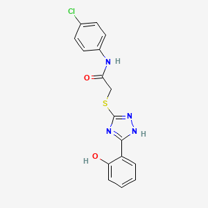 molecular formula C16H13ClN4O2S B11775412 N-(4-Chlorophenyl)-2-((3-(2-hydroxyphenyl)-1H-1,2,4-triazol-5-yl)thio)acetamide 