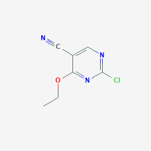 molecular formula C7H6ClN3O B11775414 2-Chloro-4-ethoxypyrimidine-5-carbonitrile 
