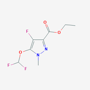 molecular formula C8H9F3N2O3 B11775618 Ethyl 5-(difluoromethoxy)-4-fluoro-1-methyl-1H-pyrazole-3-carboxylate 