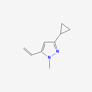 molecular formula C9H12N2 B11775663 3-Cyclopropyl-1-methyl-5-vinyl-1H-pyrazole 