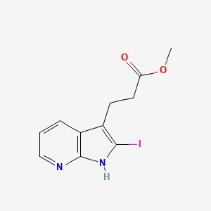 molecular formula C11H11IN2O2 B11775774 Methyl 3-(2-iodo-1H-pyrrolo[2,3-b]pyridin-3-yl)propanoate 