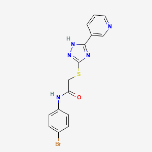 molecular formula C15H12BrN5OS B11775788 N-(4-Bromophenyl)-2-((3-(pyridin-3-yl)-1H-1,2,4-triazol-5-yl)thio)acetamide 