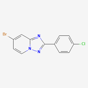 molecular formula C12H7BrClN3 B11775816 7-Bromo-2-(4-chlorophenyl)-[1,2,4]triazolo[1,5-a]pyridine 