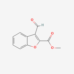 molecular formula C11H8O4 B11775891 Methyl 3-formylbenzofuran-2-carboxylate 