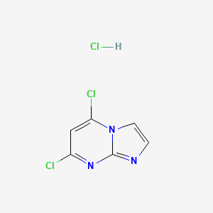 molecular formula C6H4Cl3N3 B11775953 5,7-Dichloroimidazo[1,2-a]pyrimidine hydrochloride 