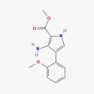 molecular formula C13H14N2O3 B11775964 Methyl 3-amino-4-(2-methoxyphenyl)-1H-pyrrole-2-carboxylate 