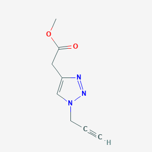 molecular formula C8H9N3O2 B11775975 Methyl 2-(1-(prop-2-yn-1-yl)-1H-1,2,3-triazol-4-yl)acetate 