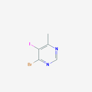 molecular formula C5H4BrIN2 B11776002 4-Bromo-5-iodo-6-methylpyrimidine 