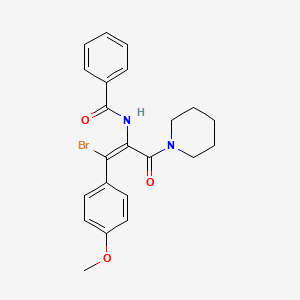 molecular formula C22H23BrN2O3 B11776003 (Z)-N-(1-Bromo-1-(4-methoxyphenyl)-3-oxo-3-(piperidin-1-yl)prop-1-en-2-yl)benzamide 