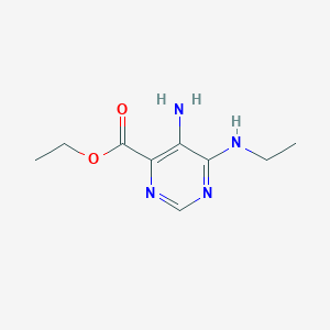 molecular formula C9H14N4O2 B11776038 Ethyl 5-amino-6-(ethylamino)pyrimidine-4-carboxylate 
