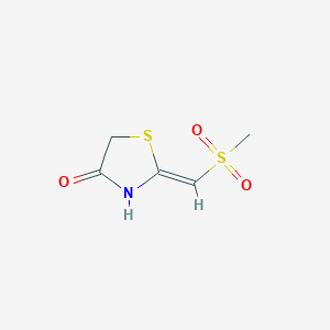 molecular formula C5H7NO3S2 B11776059 (2Z)-2-(methylsulfonylmethylidene)-1,3-thiazolidin-4-one 