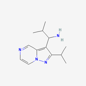 molecular formula C13H20N4 B11776061 1-(2-Isopropylpyrazolo[1,5-a]pyrazin-3-yl)-2-methylpropan-1-amine 