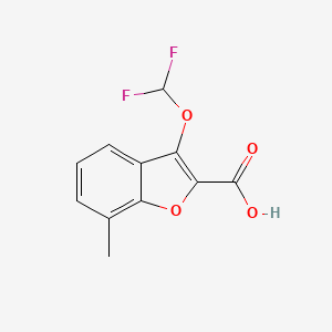 molecular formula C11H8F2O4 B11776158 3-(Difluoromethoxy)-7-methylbenzofuran-2-carboxylic acid 
