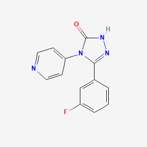 molecular formula C13H9FN4O B11776213 3-(3-Fluorophenyl)-4-(pyridin-4-yl)-1H-1,2,4-triazol-5(4H)-one 