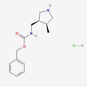 molecular formula C14H21ClN2O2 B11776240 Benzyl ((cis-4-methylpyrrolidin-3-yl)methyl)carbamate hydrochloride 