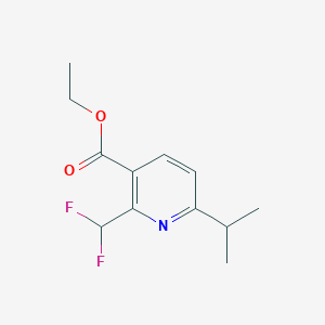 molecular formula C12H15F2NO2 B11776270 Ethyl 2-(difluoromethyl)-6-isopropylnicotinate 