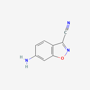 molecular formula C8H5N3O B11776321 6-Aminobenzo[d]isoxazole-3-carbonitrile 