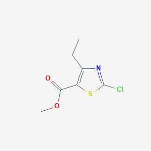 molecular formula C7H8ClNO2S B11776325 Methyl 2-chloro-4-ethylthiazole-5-carboxylate 