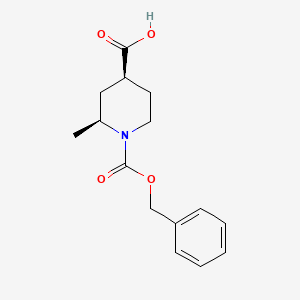molecular formula C15H19NO4 B11776335 (2S,4S)-1-((Benzyloxy)carbonyl)-2-methylpiperidine-4-carboxylic acid 