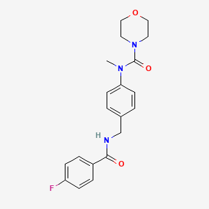 molecular formula C20H22FN3O3 B11776398 N-(4-((4-Fluorobenzamido)methyl)phenyl)-N-methylmorpholine-4-carboxamide 