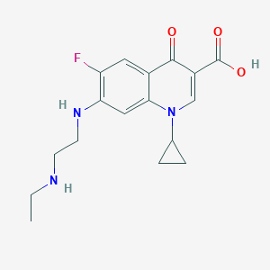 molecular formula C17H20FN3O3 B117764 1-Cyclopropyl-7-[2-(ethylamino)ethylamino]-6-fluoro-4-oxoquinoline-3-carboxylic acid CAS No. 149091-97-4