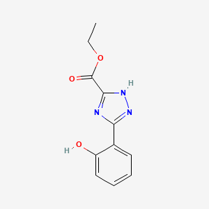 molecular formula C11H11N3O3 B11776423 Ethyl 3-(2-hydroxyphenyl)-1H-1,2,4-triazole-5-carboxylate 