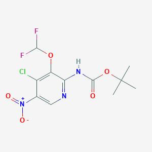 molecular formula C11H12ClF2N3O5 B11776449 tert-Butyl (4-chloro-3-(difluoromethoxy)-5-nitropyridin-2-yl)carbamate CAS No. 1956322-97-6