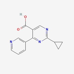 molecular formula C13H11N3O2 B11776465 2-Cyclopropyl-4-(pyridin-3-yl)pyrimidine-5-carboxylic acid 